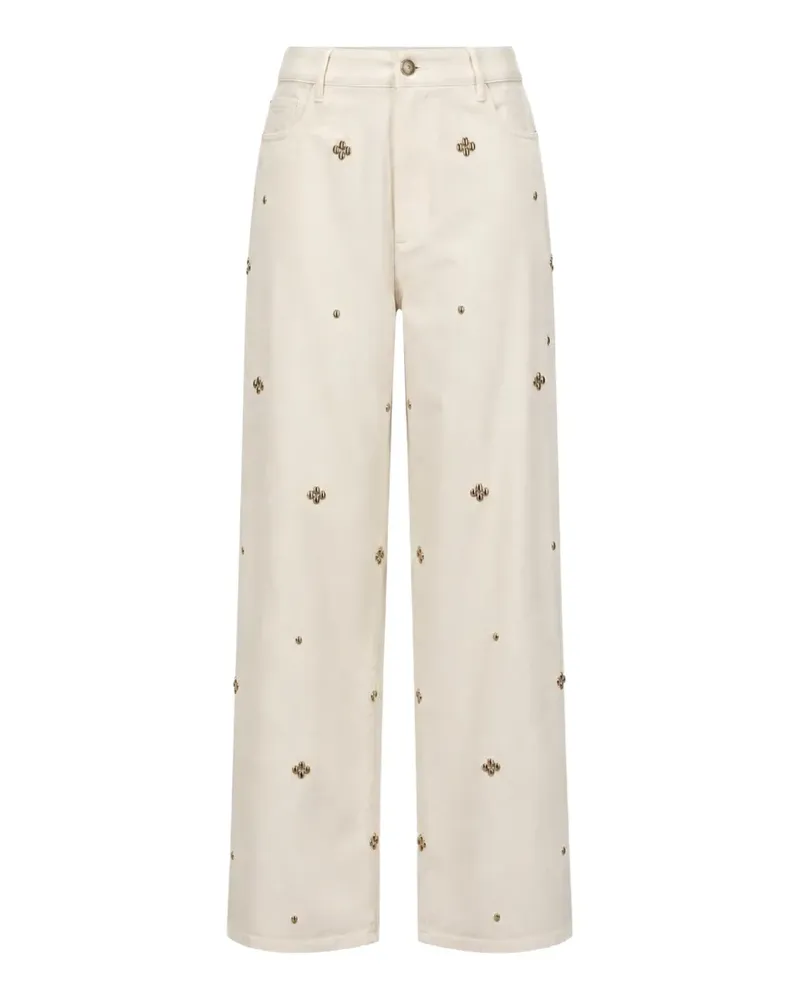 Muller of Yoshiokubo metal-beans wide-leg jeans - Weiß Weiß