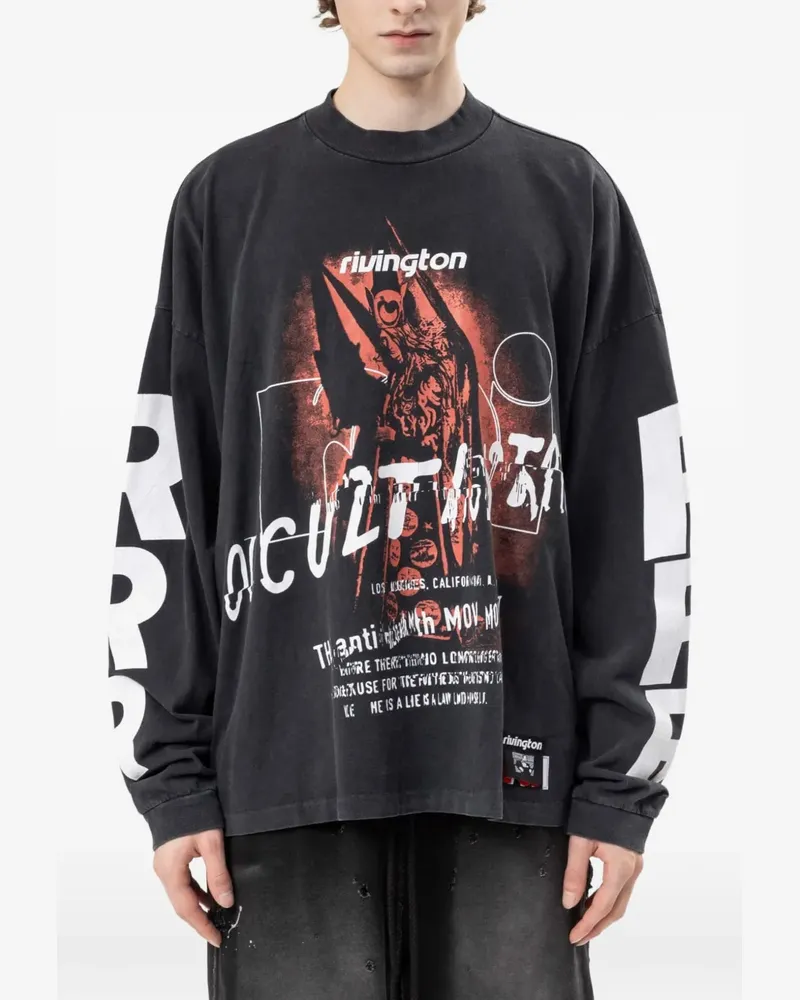 RRR123 Occultista T-Shirt mit grafischem Print - Schwarz Schwarz