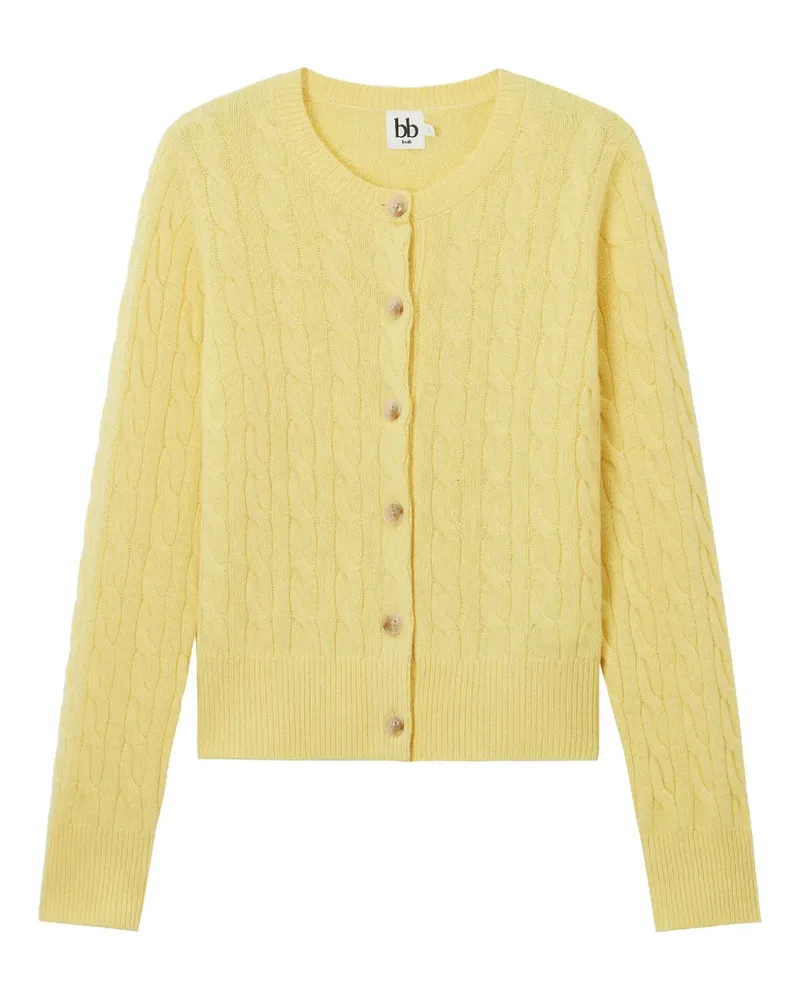 b+ab cable-knit buttoned cardigan - Gelb Gelb