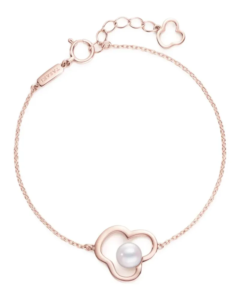 TASAKI 18kt Collection Line Chants Rotgoldarmband mit Akoya-Perle - Rosa Rosa
