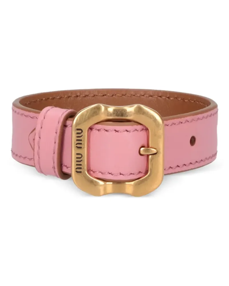 Miu Miu Lederarmband mit Schnalle - Rosa Rosa