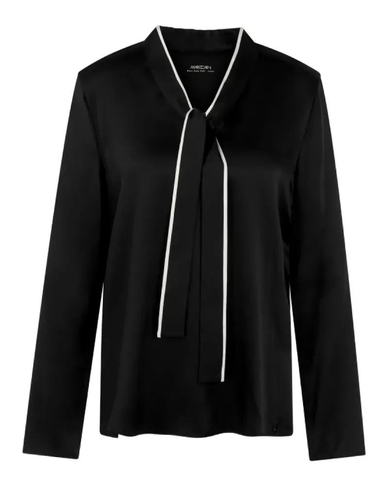 Marc Cain contrast-trim silk blouse - Schwarz Schwarz