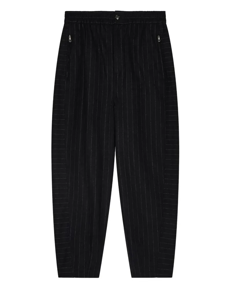 Giorgio Armani pinstriped tapered trousers - Schwarz Schwarz