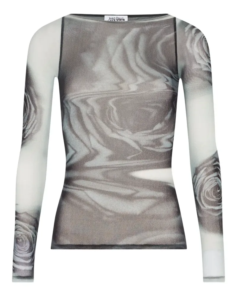 Jean Paul Gaultier T-Shirt mit abstraktem Print - Grau Grau