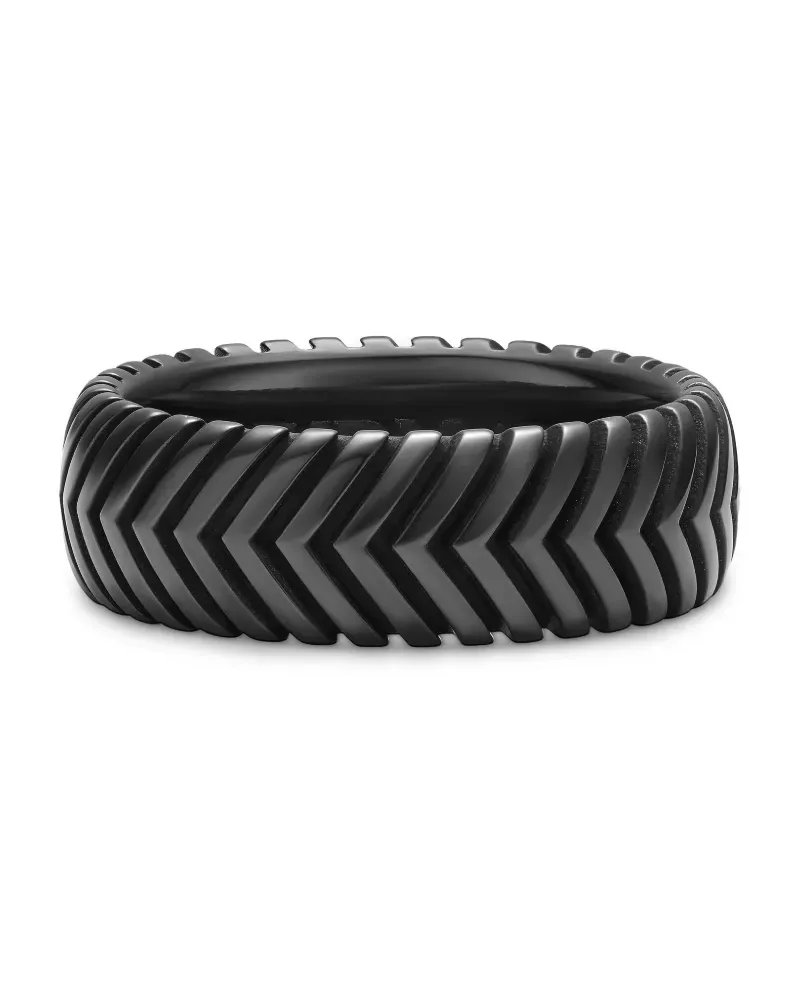 David Yurman Chevron Band Ring - Schwarz Schwarz