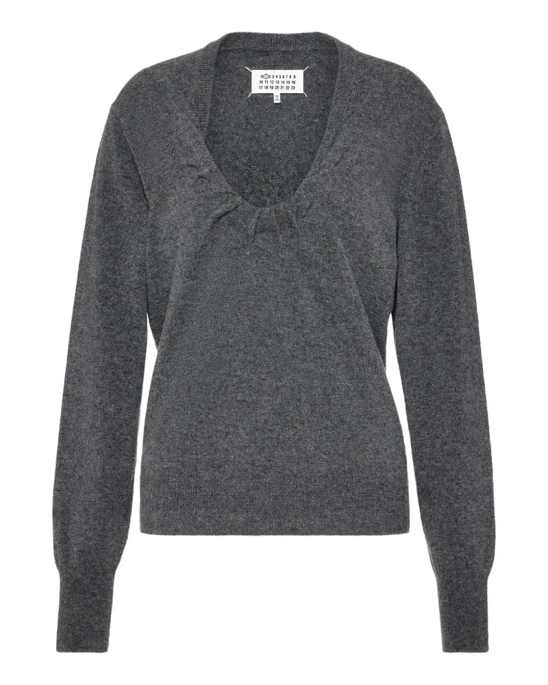Maison Margiela gathered V-neck jumper - Grau Grau