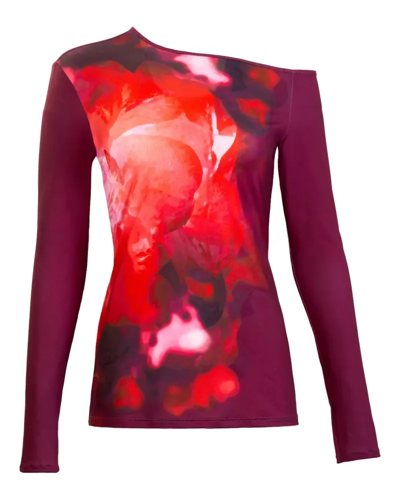 Silvia Tcherassi Sabra one-shoulder floral blouse - Rot Rot