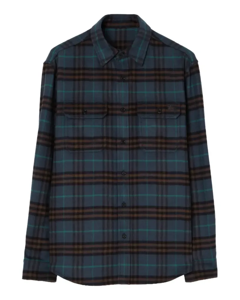 Burberry Check Flanell-Hemdjacke - Blau Blau