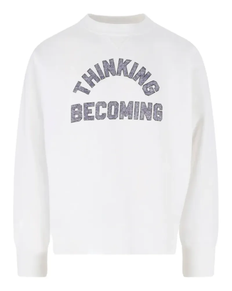 Sacai slogan-print cotton sweater - Weiß Weiß