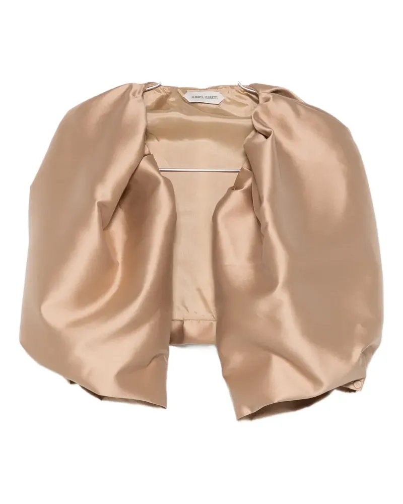 Alberta Ferretti cropped satin jacket - Gold Gold