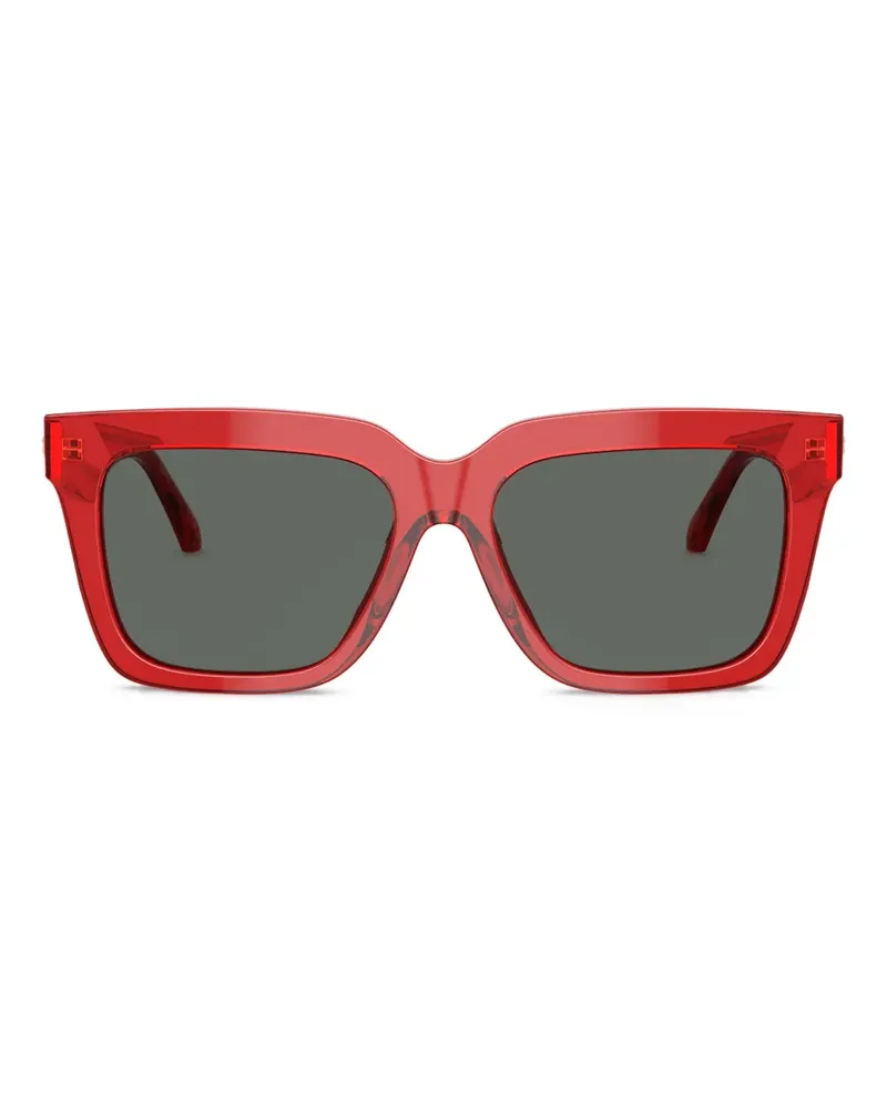 Versace Sonnenbrille mit eckigem Gestell - Rot Rot
