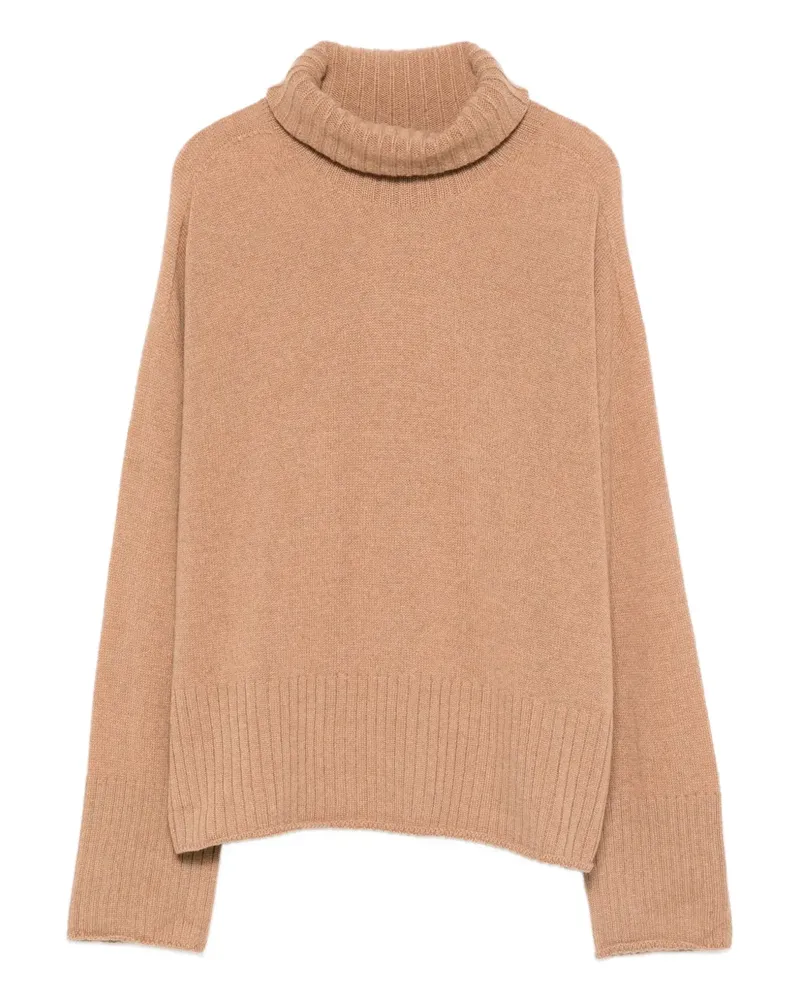 ARAGONA Gerippter Rollkragenpullover - Braun Braun