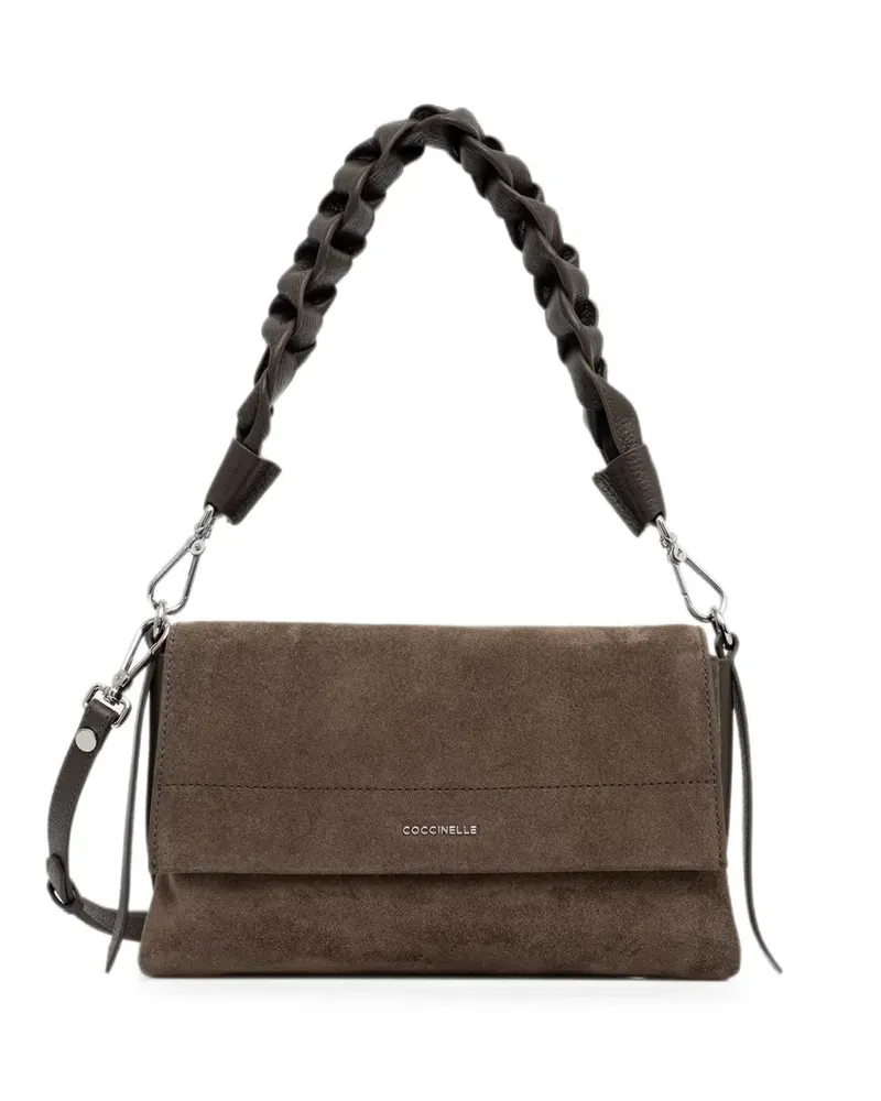 Coccinelle Kleine Boheme Schultertasche mit Flechtriemen - Braun Braun