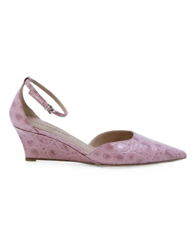 NOTABENE Spitze Sandalen mit Kroko-Effekt - Rosa Rosa