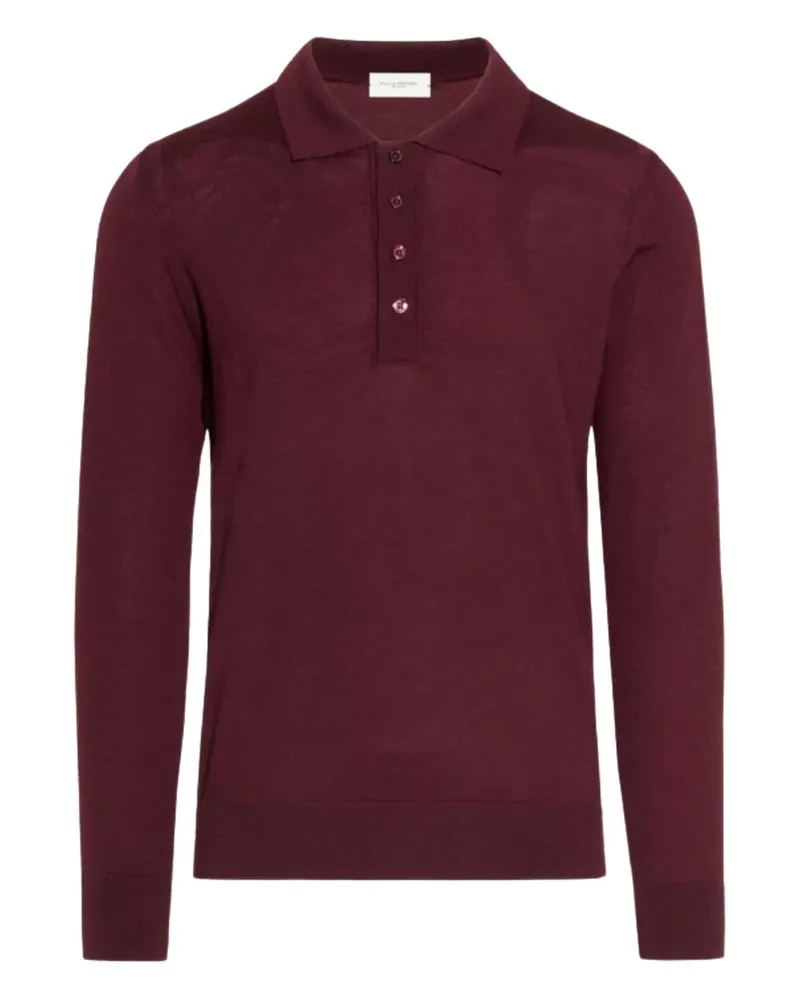 Paolo Pecora Milano Gestricktes Poloshirt - Rot Rot