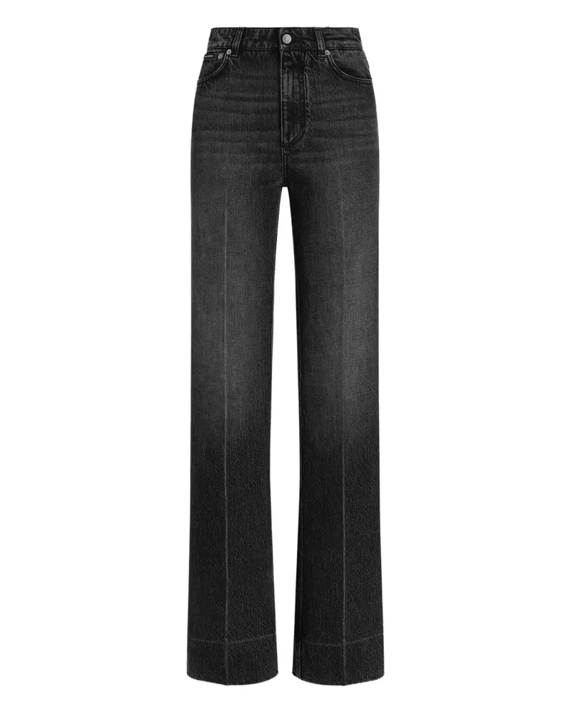Dolce & Gabbana Jeans mit Logo-Schild - Schwarz Schwarz