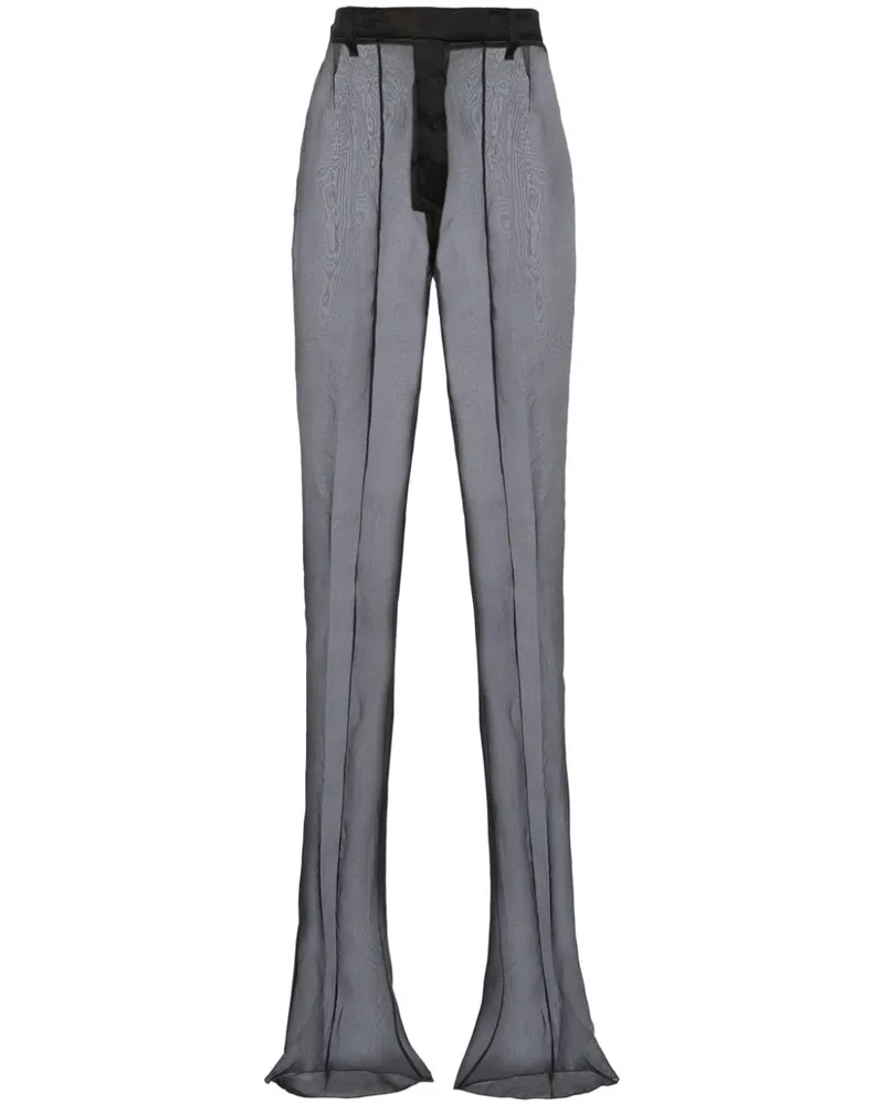 Prada Ausgestellte Organza-Hose - Schwarz Schwarz
