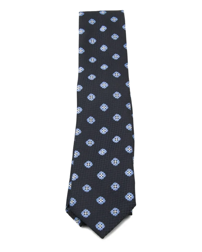 Ermenegildo Zegna Krawatte mit Blumenmuster - Blau Blau