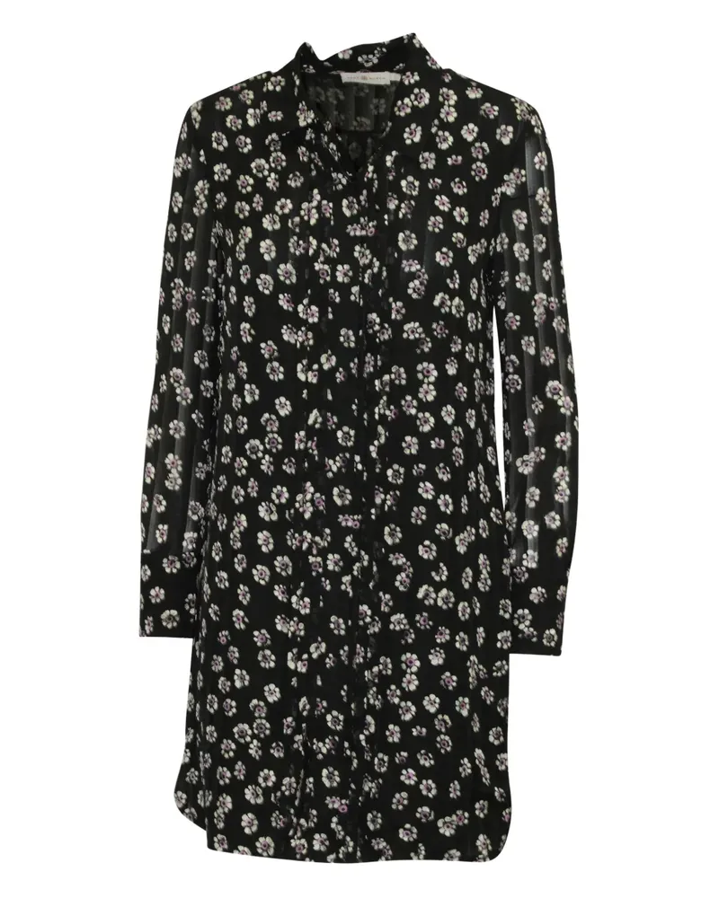 Tory Burch Avery floral-print shirt mini dress - Schwarz Schwarz