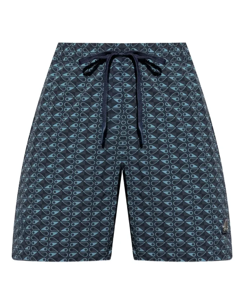 Moose Knuckles Badeshorts mit Monogrammmuster - Blau Blau