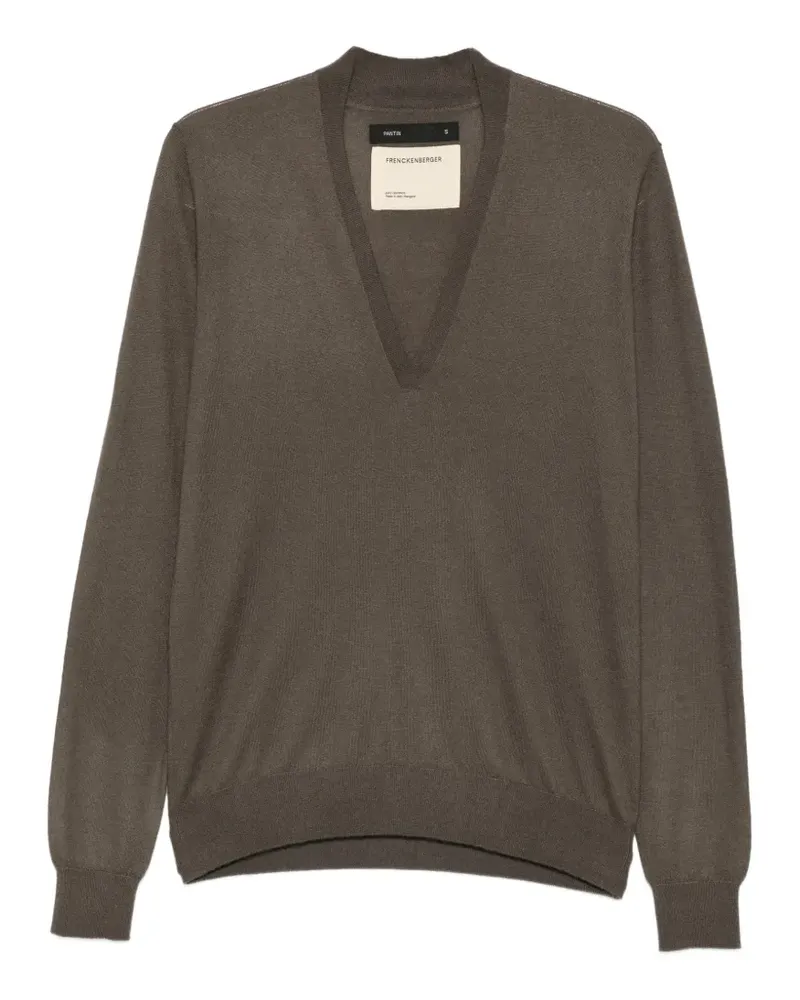 Frenckenberger Pullover mit tiefem V-Ausschnitt - Braun Braun