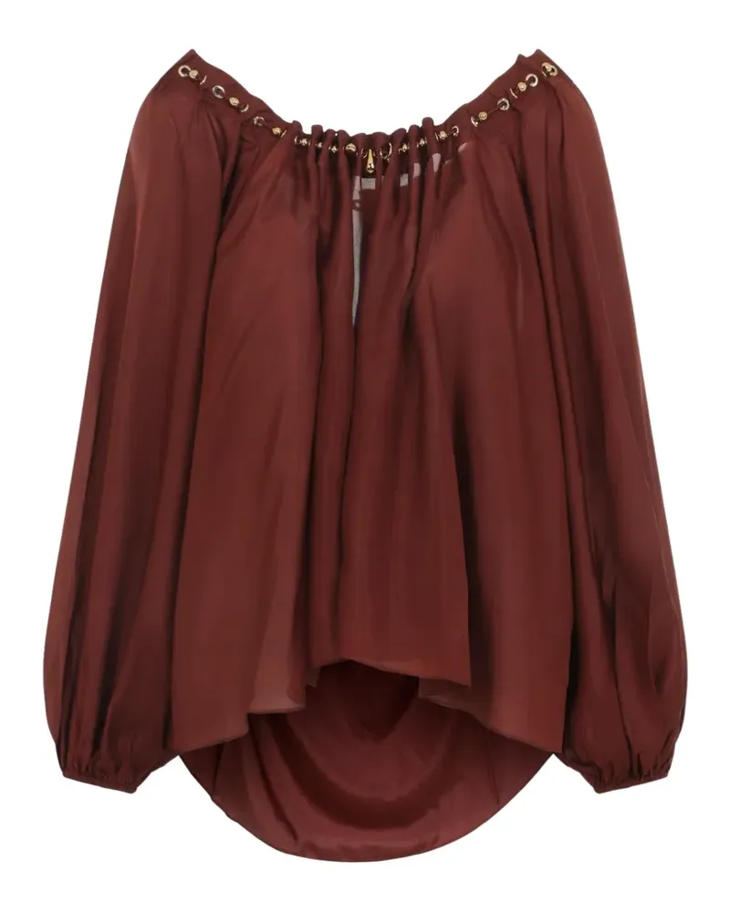 Zimmermann Aster gathered-bead blouse - Rot Rot