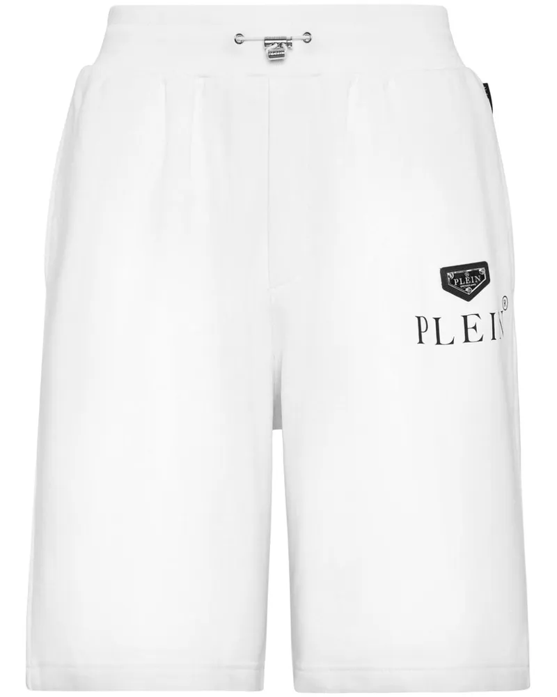 Philipp Plein Shorts mit Logo-Schild - Weiß Weiß