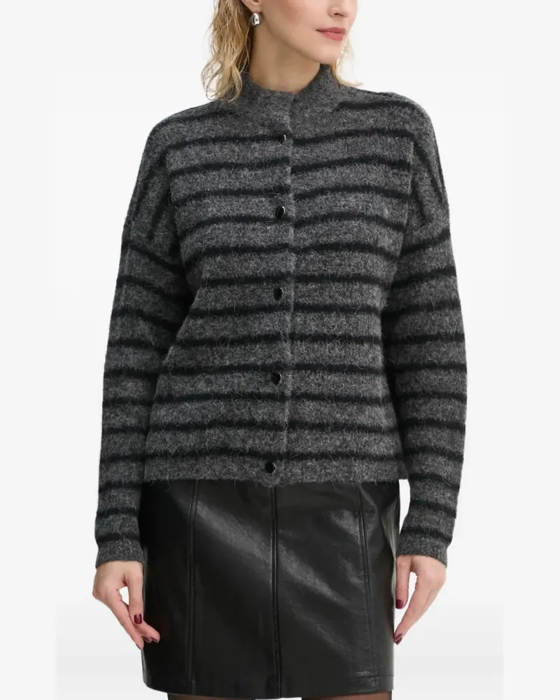 Gestuz Gestreifter Cardigan - Grau Grau