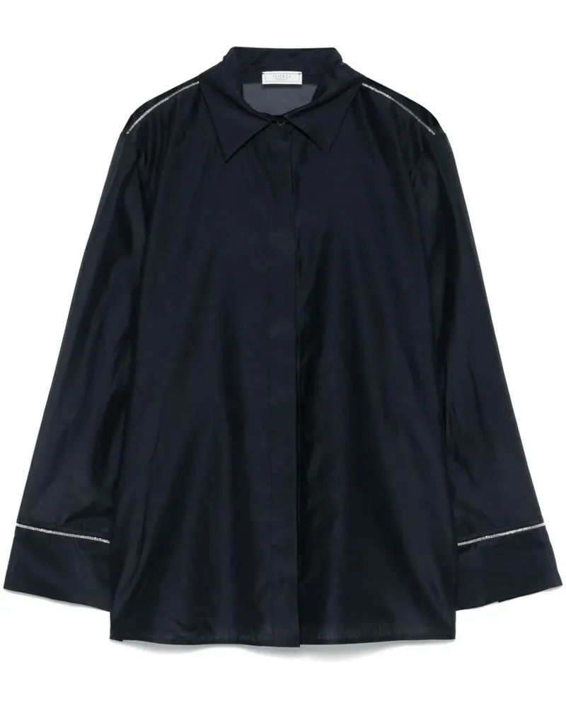 Peserico Hemd mit Perlenverzierung - Blau Blau