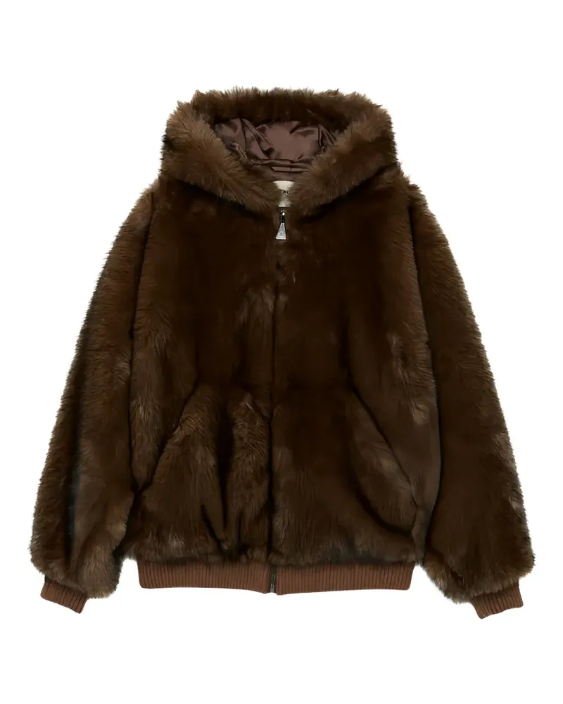 Roy Roger's Boxy hooded jacket - Braun Braun