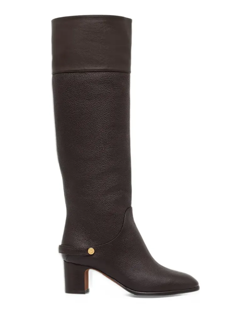 Pollini grained leather boots - Braun Braun
