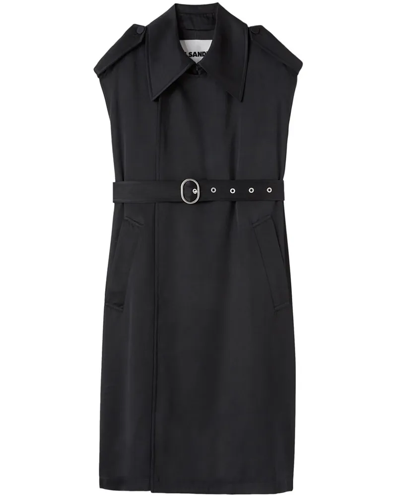 Jil Sander Ärmelloser Trenchcoat Schwarz