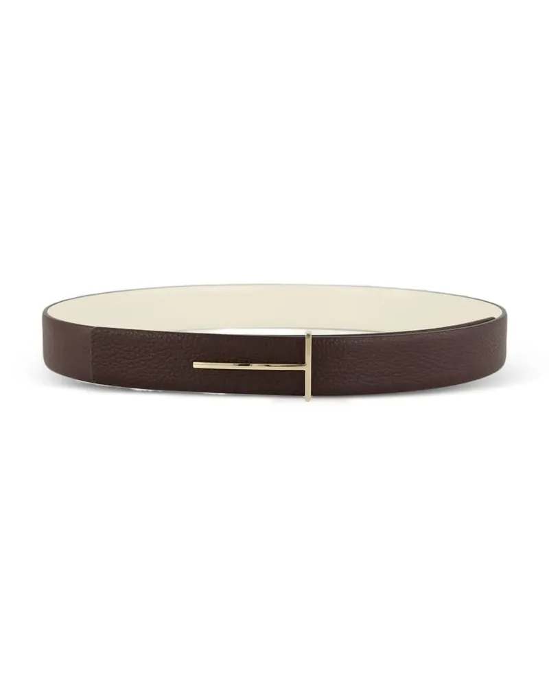 Tom Ford T-shaped plaque reversible belt - Braun Braun