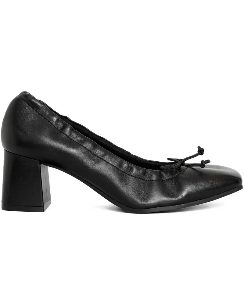 Sarah Chofakian Gerüschte Pumps mit Blockabsatz - Schwarz Schwarz