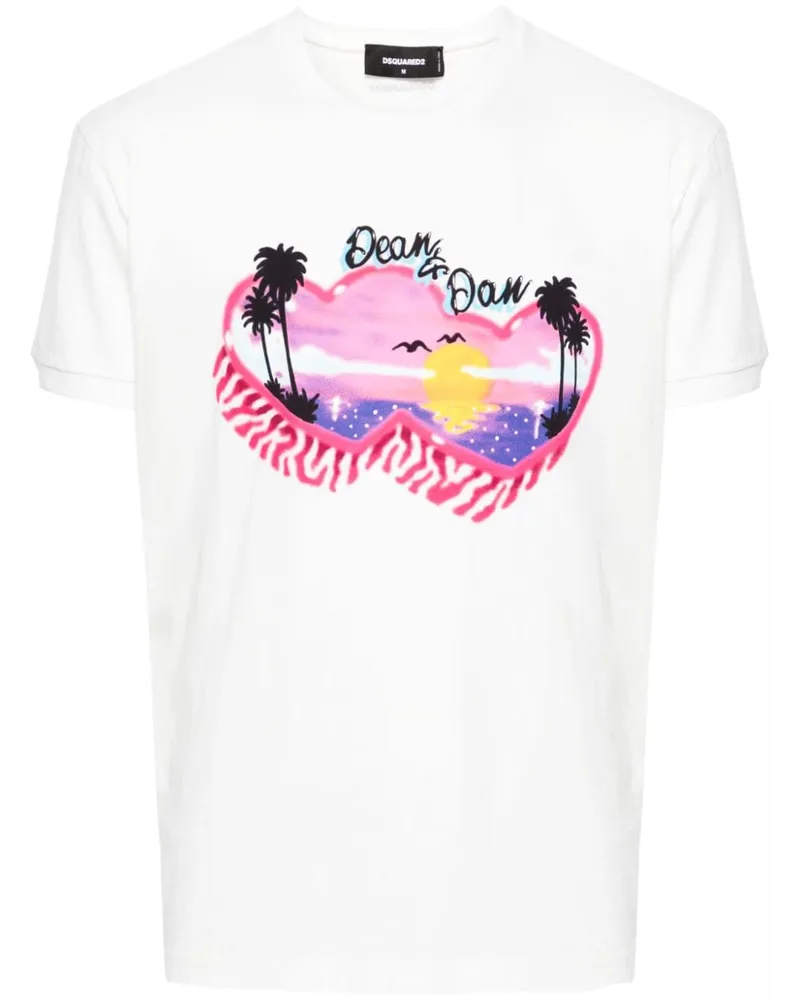 Dsquared2 T-Shirt mit grafischem Print - Weiß Weiß