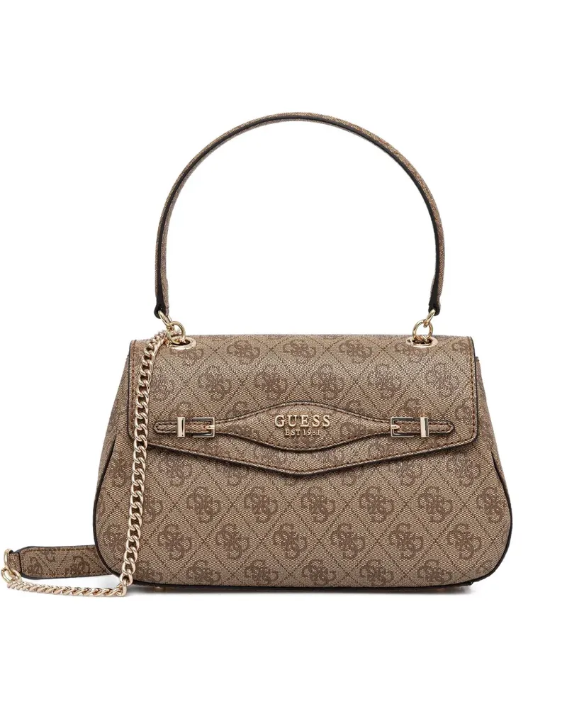 Guess Satchel-Tasche mit Monogrammmuster - Braun Braun