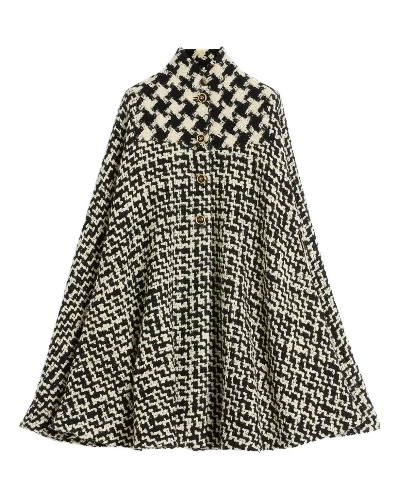 Valentino Garavani Geometric Tweed-Cape - Schwarz Schwarz