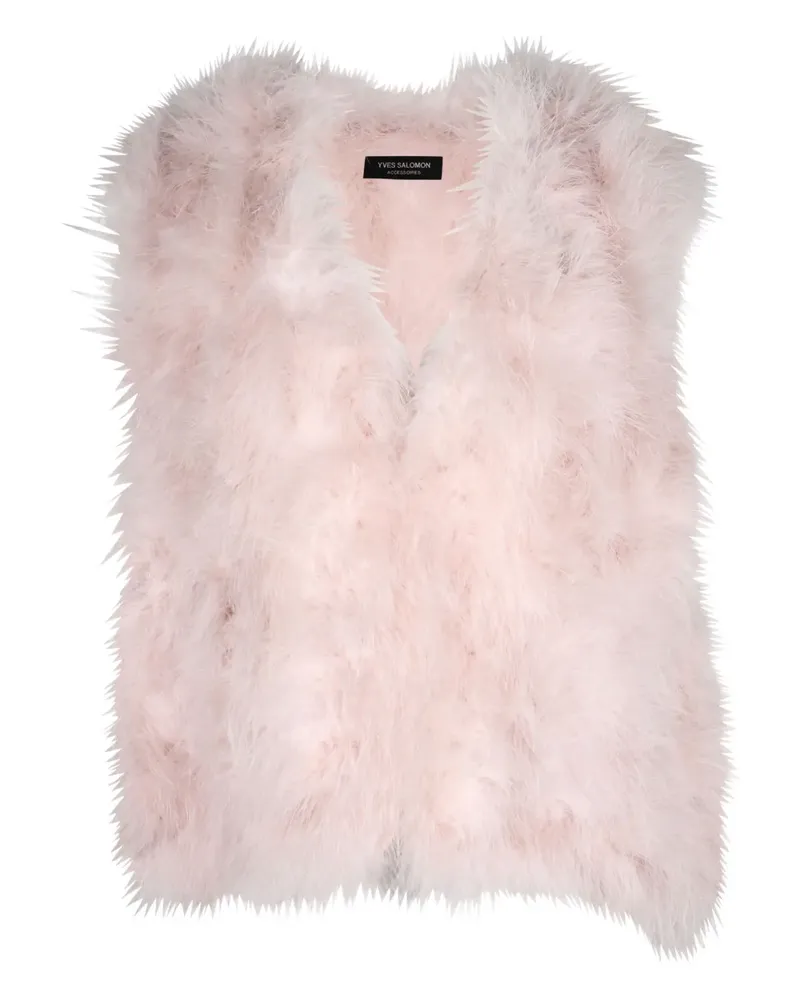 Yves Salomon feather satin vest - Rosa Rosa