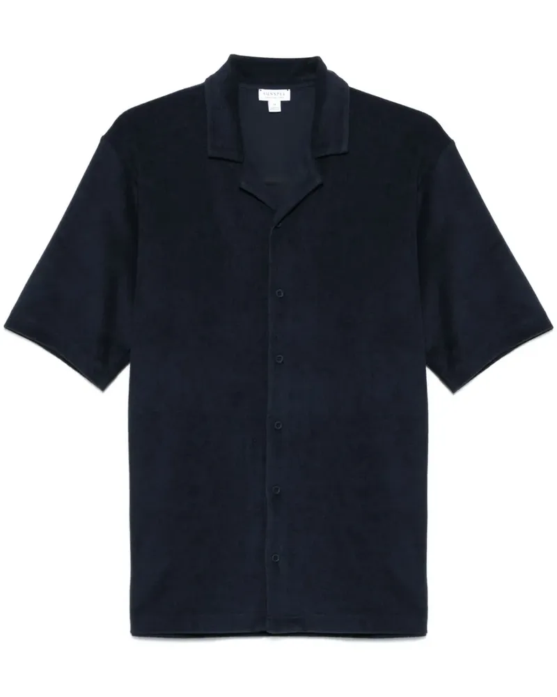 Sunspel Hemd mit Reverskragen - Blau Blau