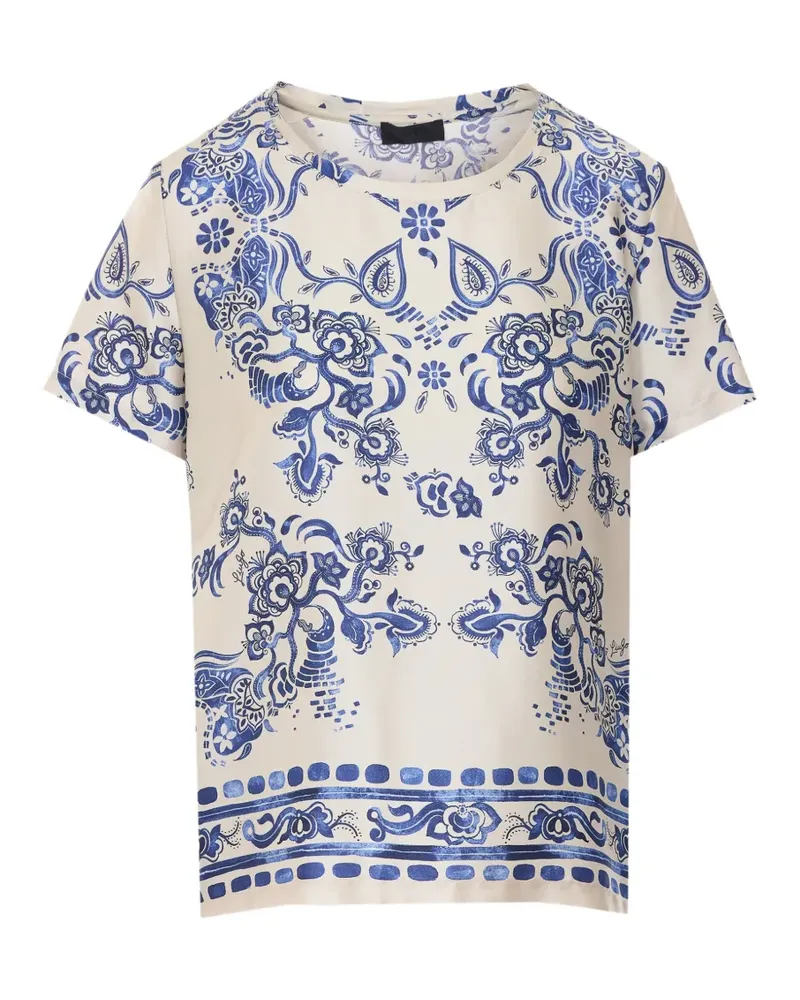 Liu Jo printed crewneck T-shirt - Nude Nude