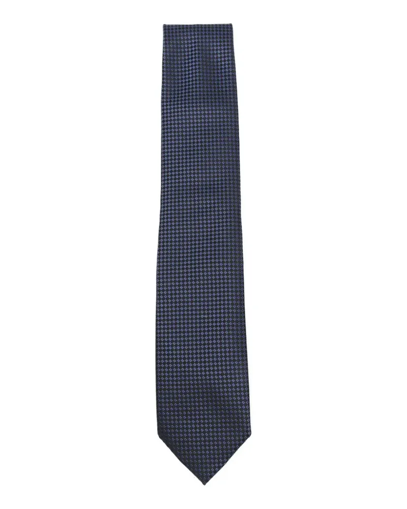 Tom Ford houndstooth-pattern tie - Blau Blau
