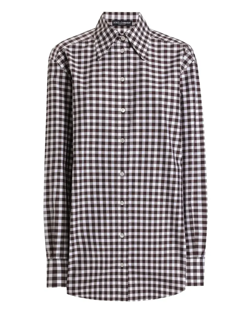 Dolce & Gabbana Hemd mit Vichy-Karo - Weiß Weiß