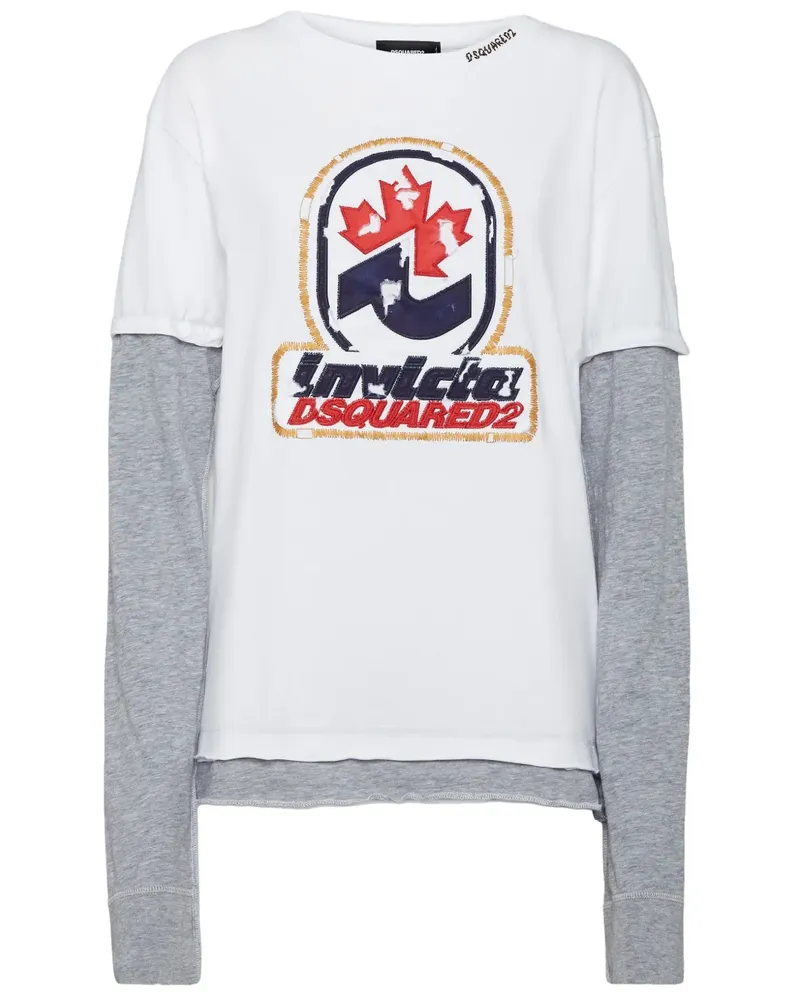 Dsquared2 x Invicta T-Shirt mit Logo-Stickerei - Weiß Weiß