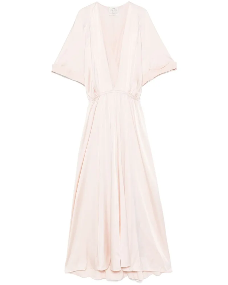 forte_forte Maxikleid aus Satin - Rosa Rosa