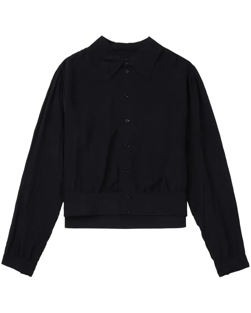 Christophe Lemaire Bluse mit Knitteroptik - Blau Blau