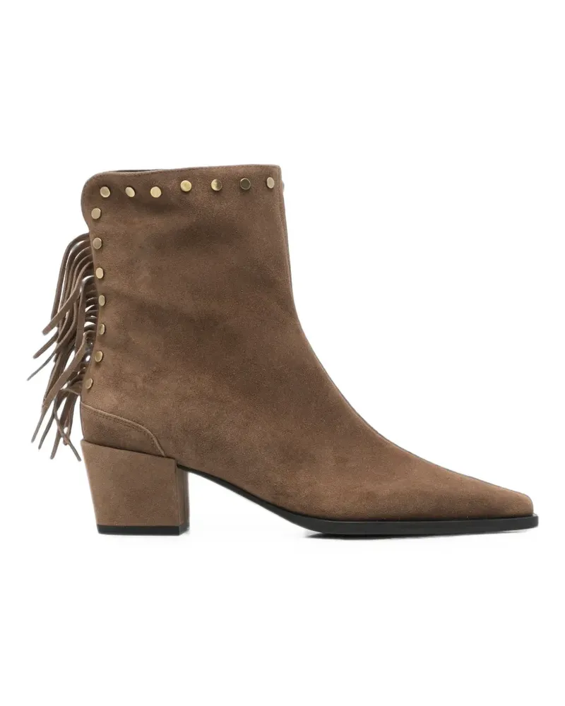 Kennel & Schmenger Zuri fringed stud-embellished ankle boots - Braun Braun