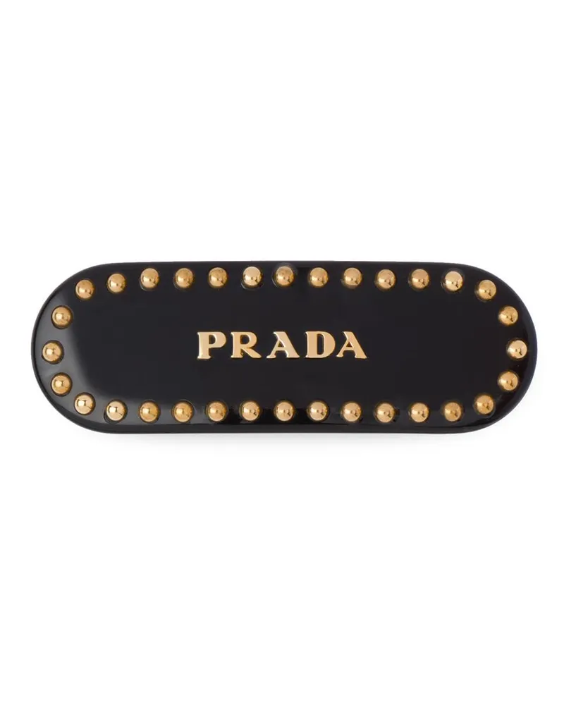 Prada Haarspange mit Logo-Print - Schwarz Schwarz