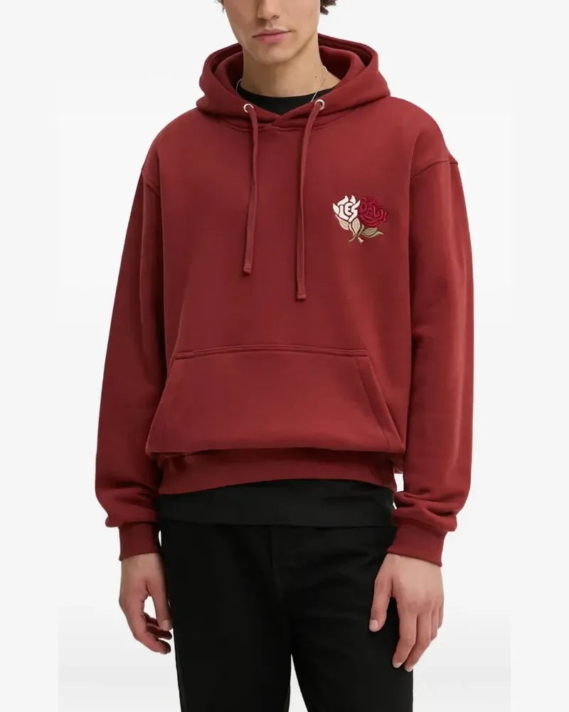 LES DEUX flower-embroidered hoodie - Rot Rot