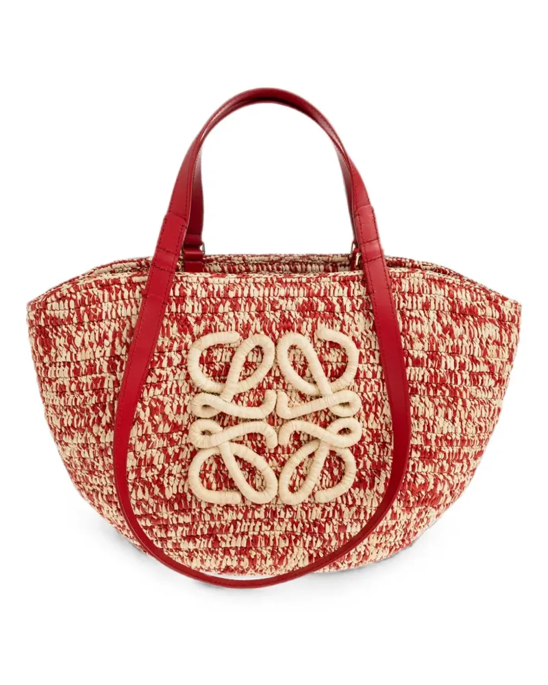 Loewe Eclipse Anagram Tote Bag aus Bast - Rot Rot