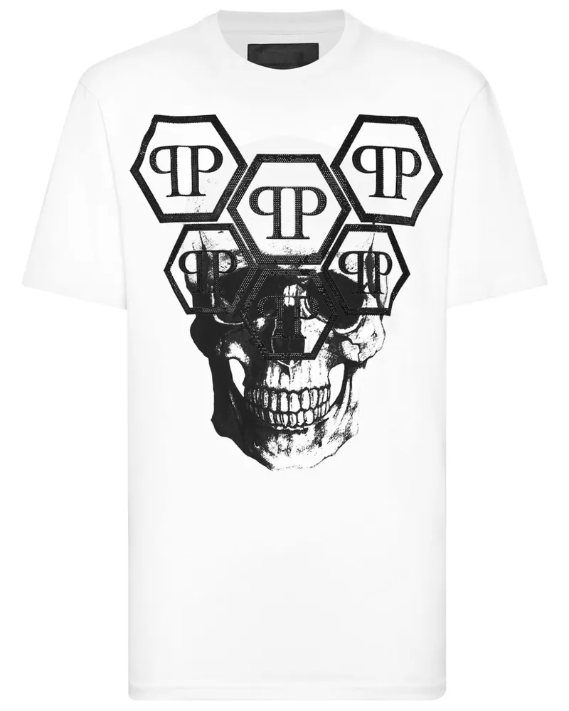 Philipp Plein Stones Skull T-Shirt - Weiß Weiß